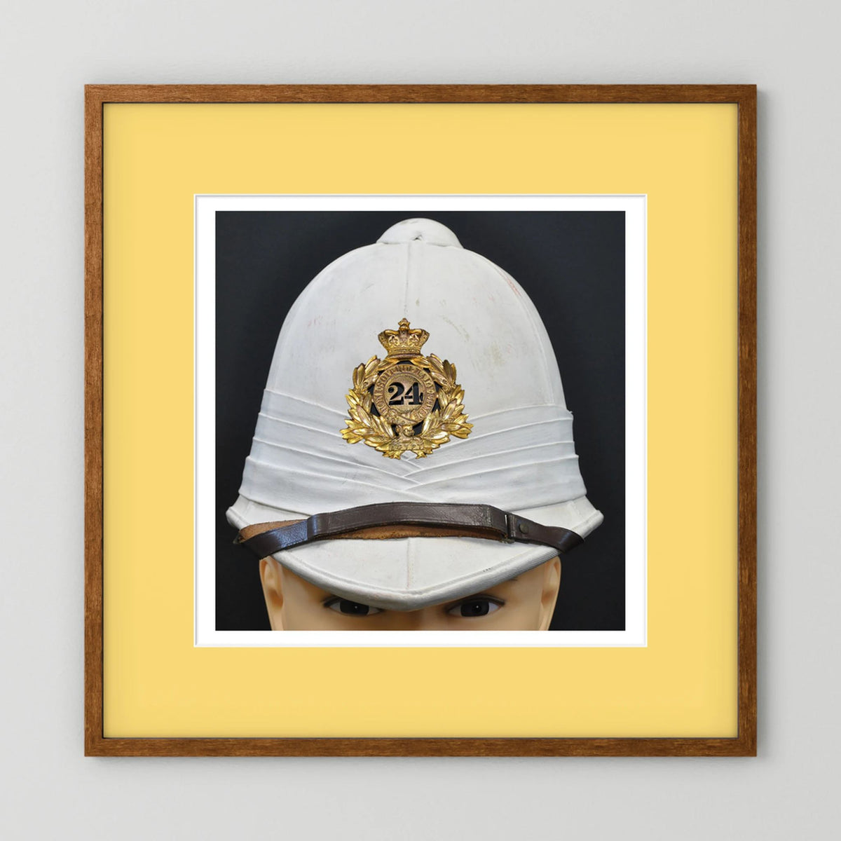 Sun Helmet, Victorian Foreign Service Helmet, 24th Regiment of Foot — photograph presentation mockup