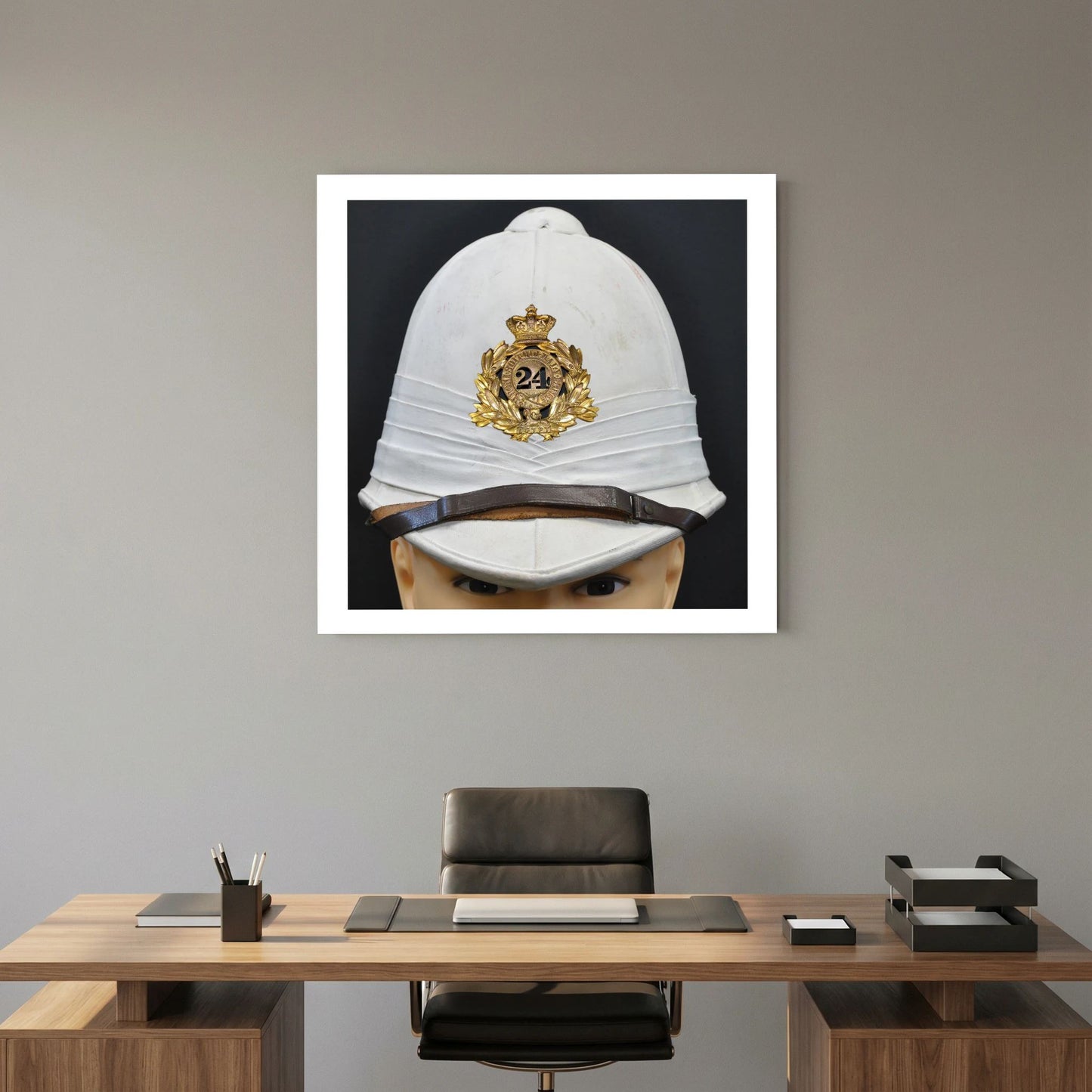 Sun Helmet, Victorian Foreign Service Helmet, 24th Regiment of Foot. Photograph - Art goes to War