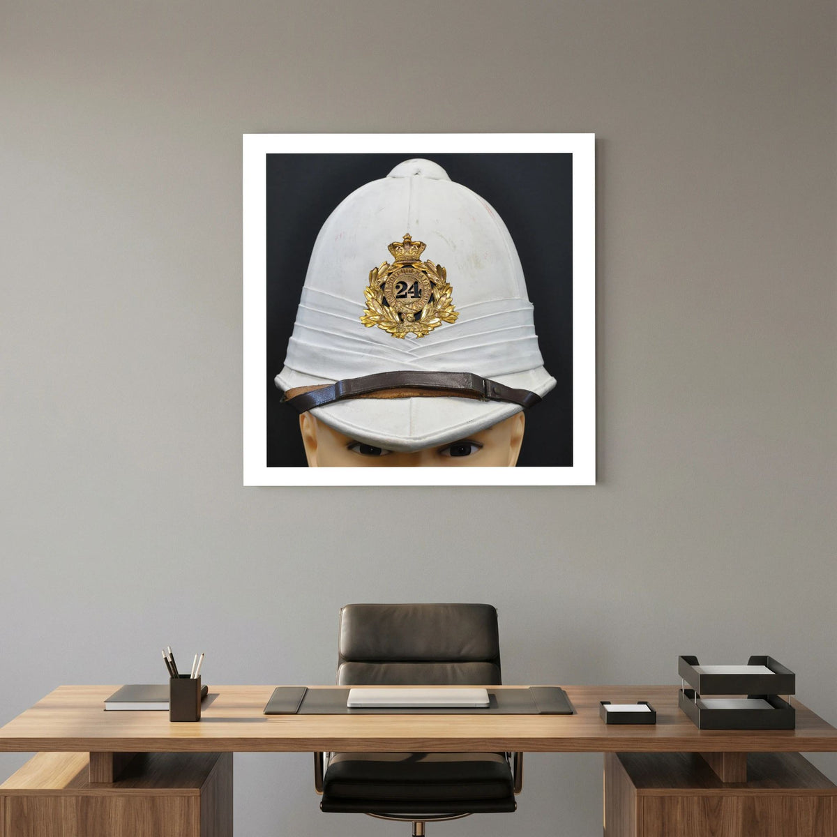 Sun Helmet, Victorian Foreign Service Helmet, 24th Regiment of Foot. Photograph - Art goes to War