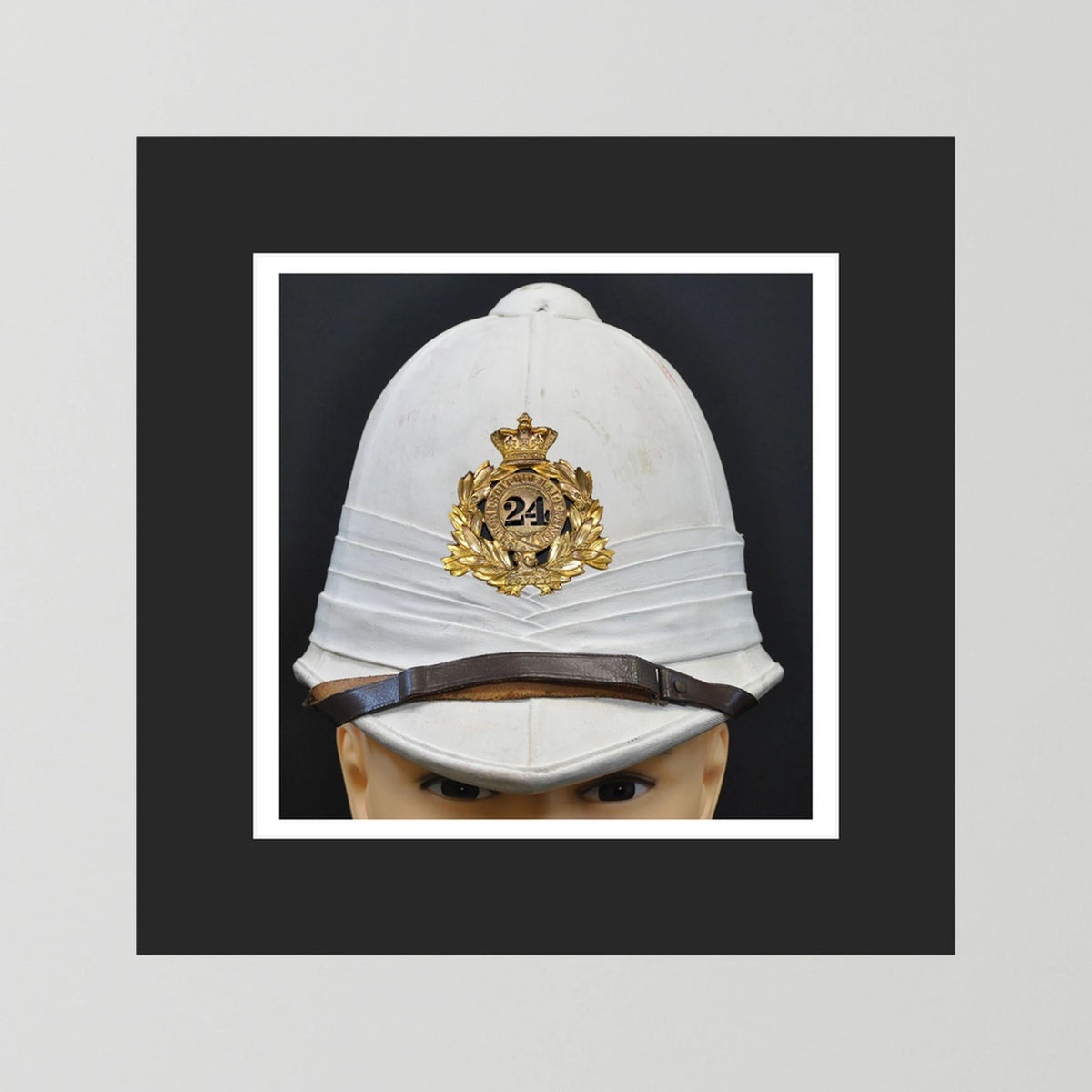 Sun Helmet, Victorian Foreign Service Helmet, 24th Regiment of Foot — photograph presentation mockup