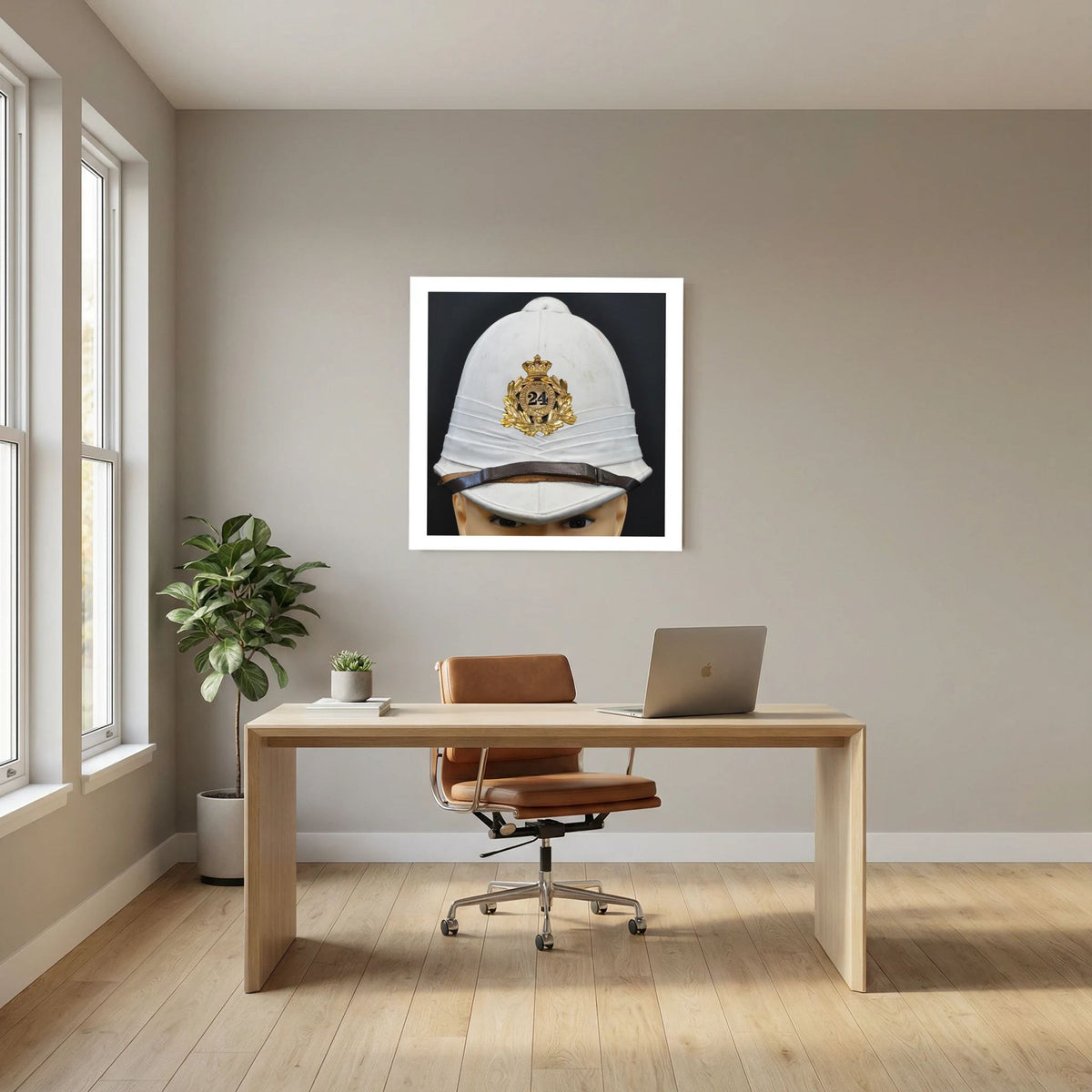 Sun Helmet, Victorian Foreign Service Helmet, 24th Regiment of Foot. Photograph - Art goes to War