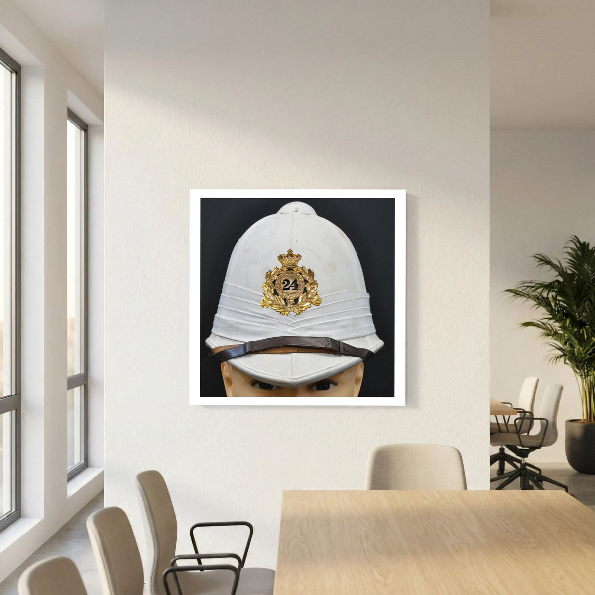 Sun Helmet, Victorian Foreign Service Helmet, 24th Regiment of Foot — photograph presentation mockup