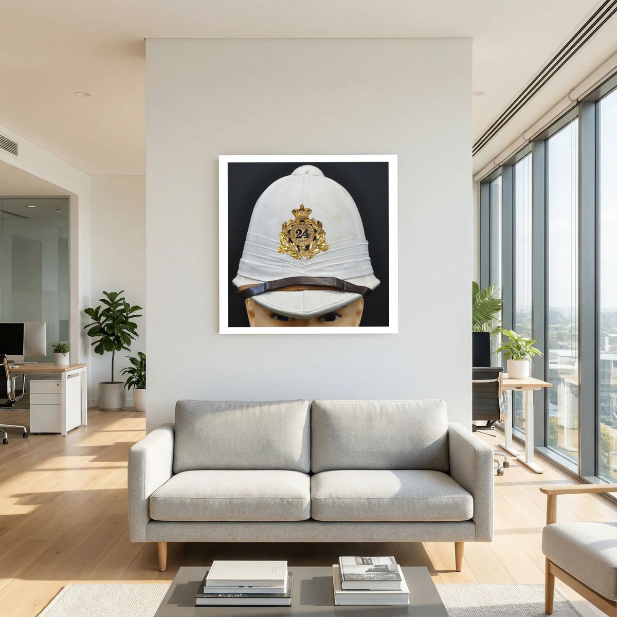 Sun Helmet, Victorian Foreign Service Helmet, 24th Regiment of Foot — photograph presentation mockup