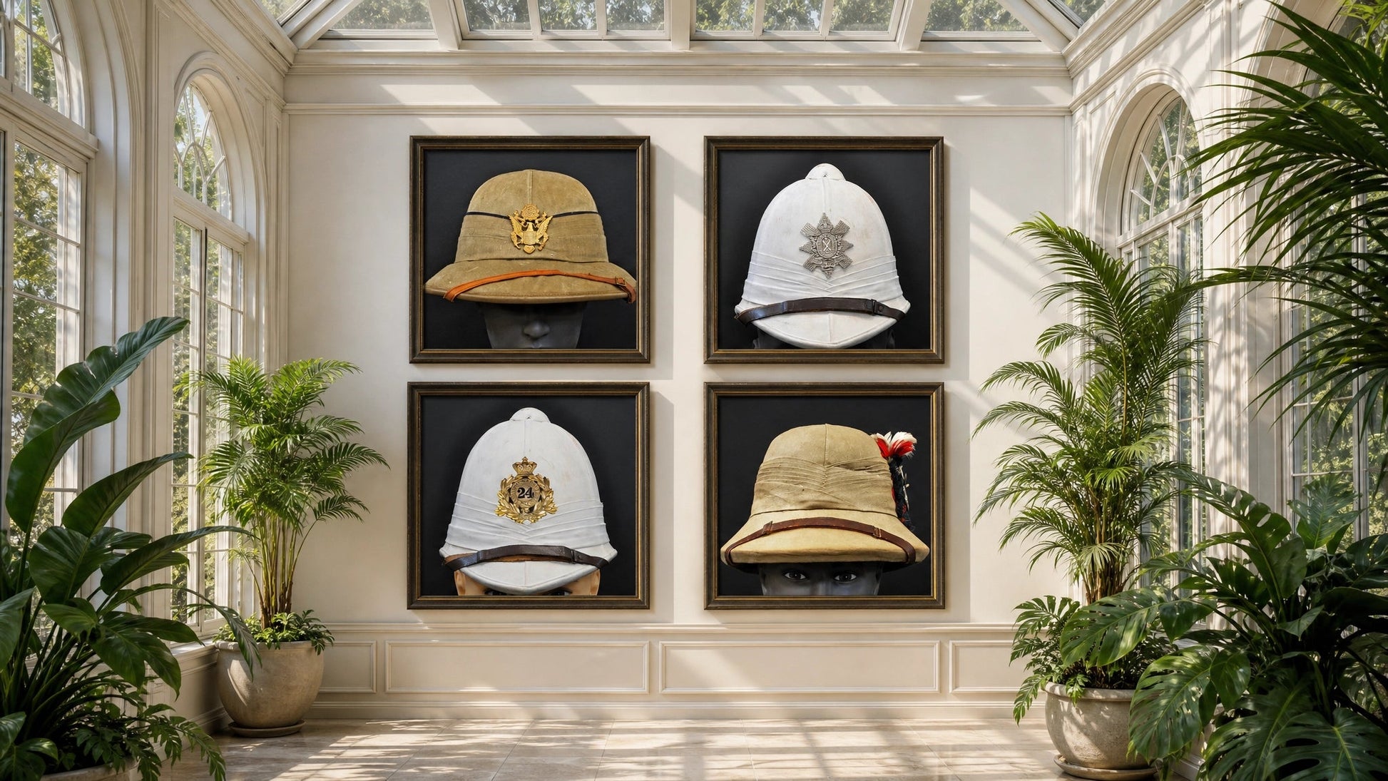 Sun Helmet, Victorian Foreign Service Helmet, Black Watch, Royal Highlanders. - Art goes to War