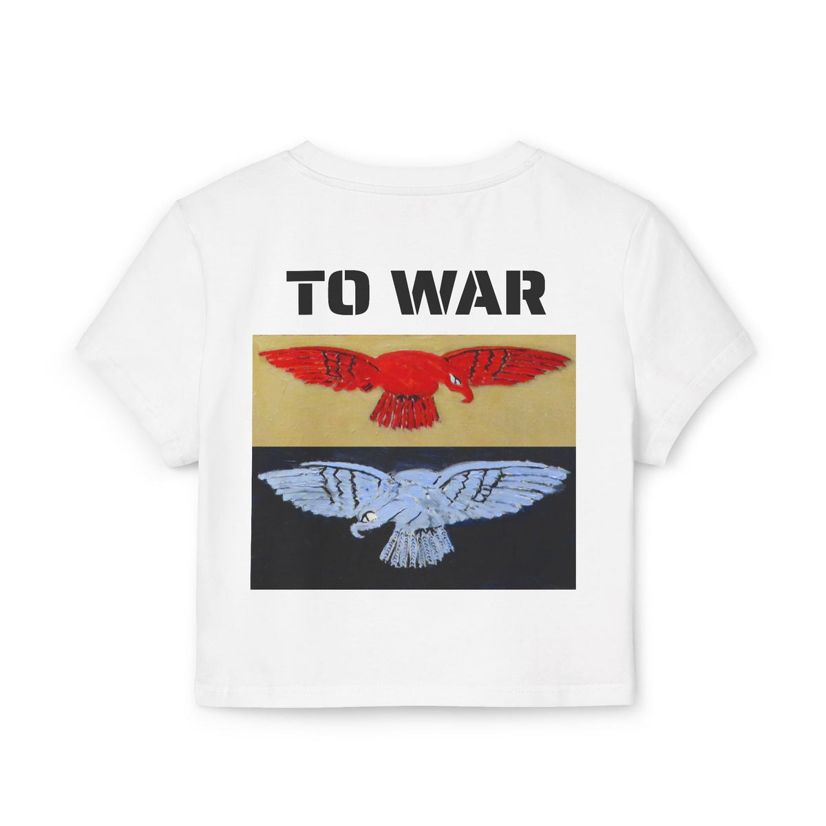 Tee. Graphic Baby Tee — "Art Goes to War" Red & Blue Eagle - Art goes to War