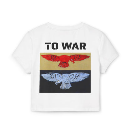 Tee. Graphic Baby Tee — "Art Goes to War" Red & Blue Eagle - Art goes to War