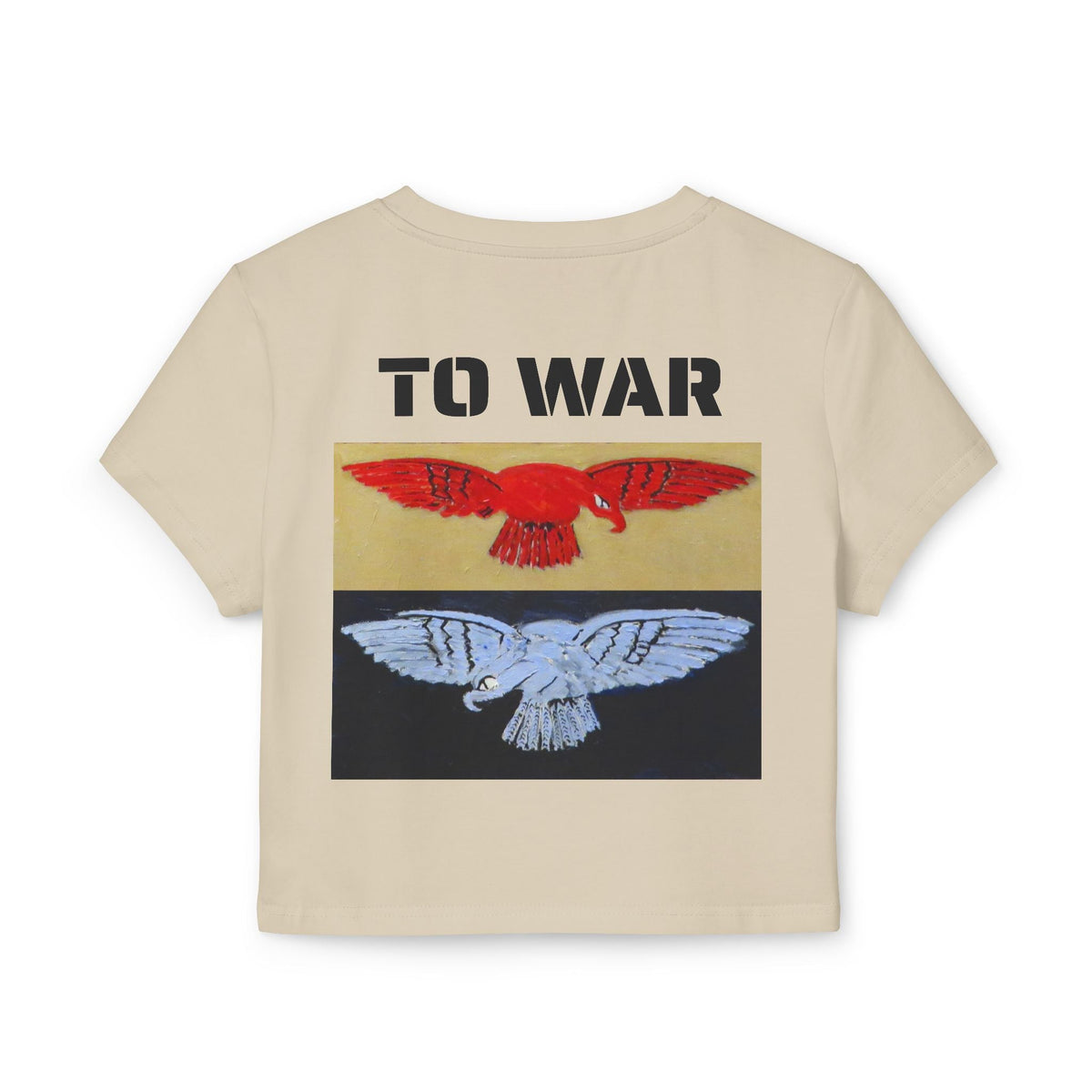 Tee. Graphic Baby Tee — "Art Goes to War" Red & Blue Eagle - Art goes to War