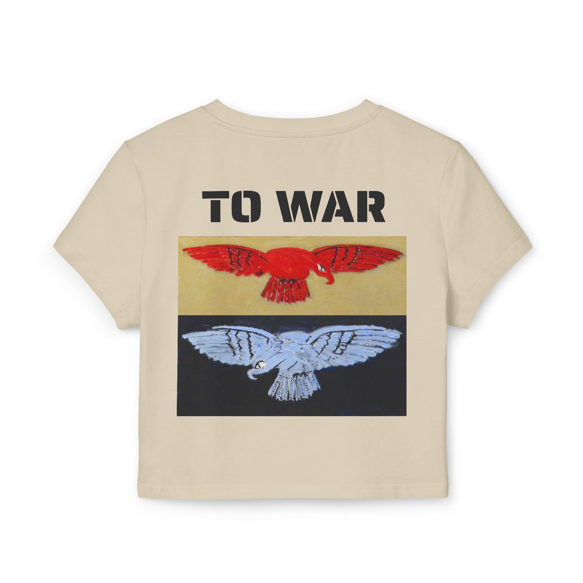 Tee. Graphic Baby Tee — "Art Goes to War" Red & Blue Eagle - Art goes to War
