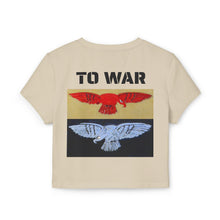 Tee. Graphic Baby Tee — "Art Goes to War" Red & Blue Eagle — product photograph