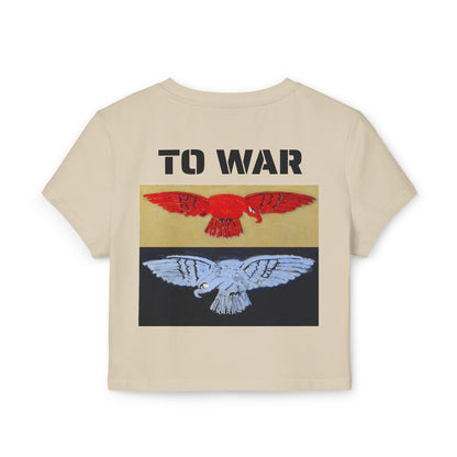 Tee. Graphic Baby Tee — "Art Goes to War" Red & Blue Eagle - Art goes to War