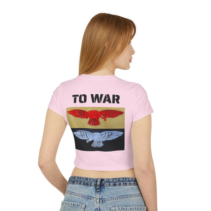 Tee. Graphic Baby Tee — "Art Goes to War" Red & Blue Eagle - Art goes to War