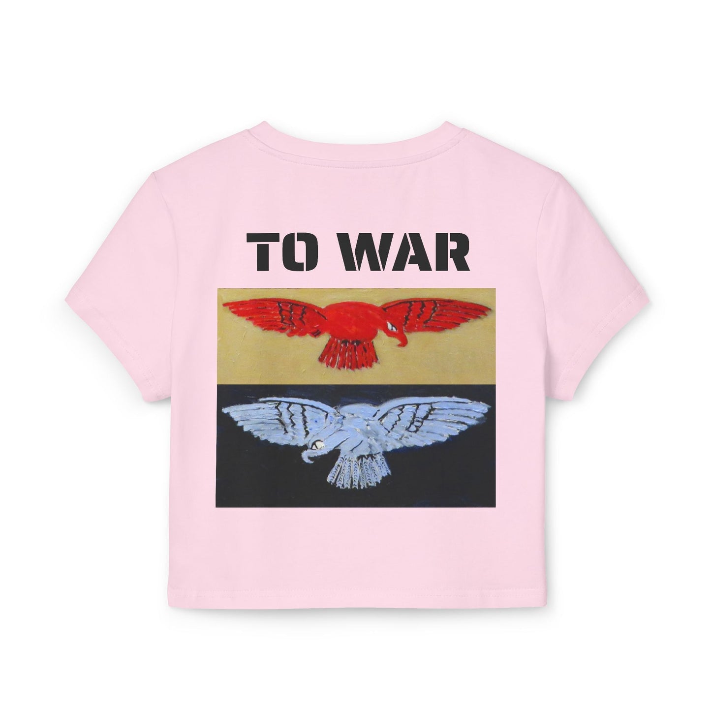 Tee. Graphic Baby Tee — "Art Goes to War" Red & Blue Eagle - Art goes to War