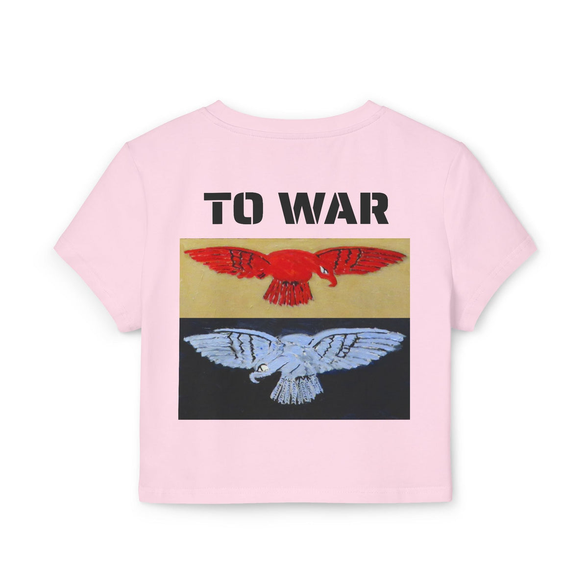 Tee. Graphic Baby Tee — "Art Goes to War" Red & Blue Eagle - Art goes to War