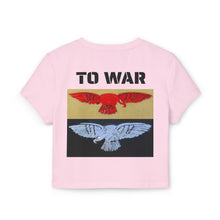 Tee. Graphic Baby Tee — "Art Goes to War" Red & Blue Eagle — product photograph
