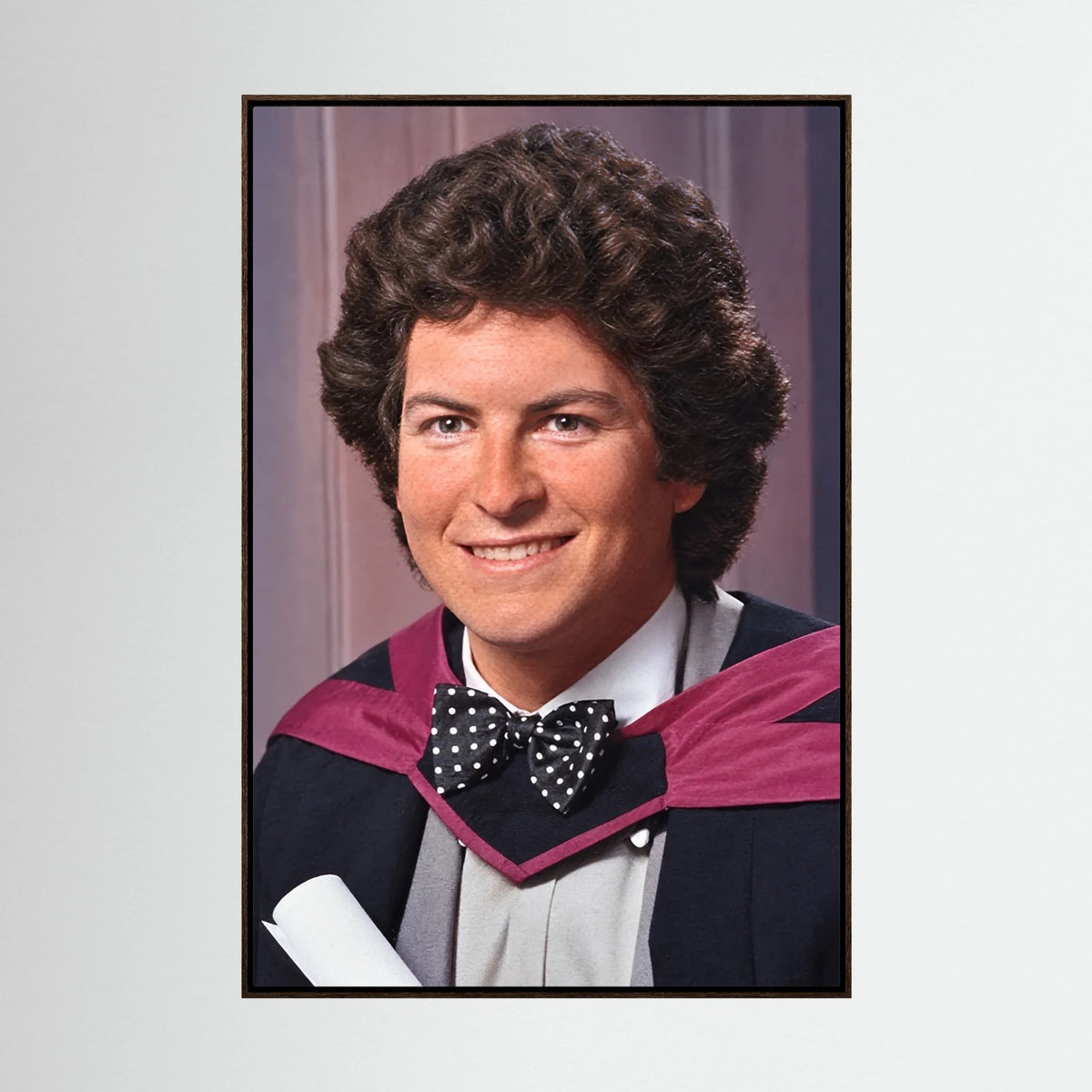 The Artist, University of Manchester Graduation — artwork displayed in a dark oak frame mockup