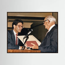 The Artist, University of Missouri, Kansa City Residency Graduation — artwork displayed in a dark oak frame mockup