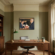 The Artist, University of Missouri, Kansa City Residency Graduation — artwork displayed in a dark oak frame mockup