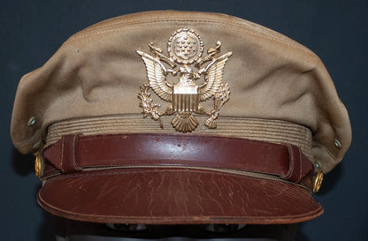 US Army Air Force, USAAF Crusher Pilot Officer WW2 Visor Cap. Photograph - Art goes to War