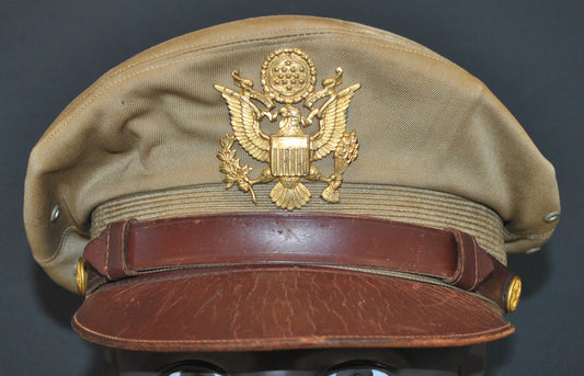 US Army Air Force, USAAF Crusher Pilot Officer WW2 Visor Cap. - Art goes to War