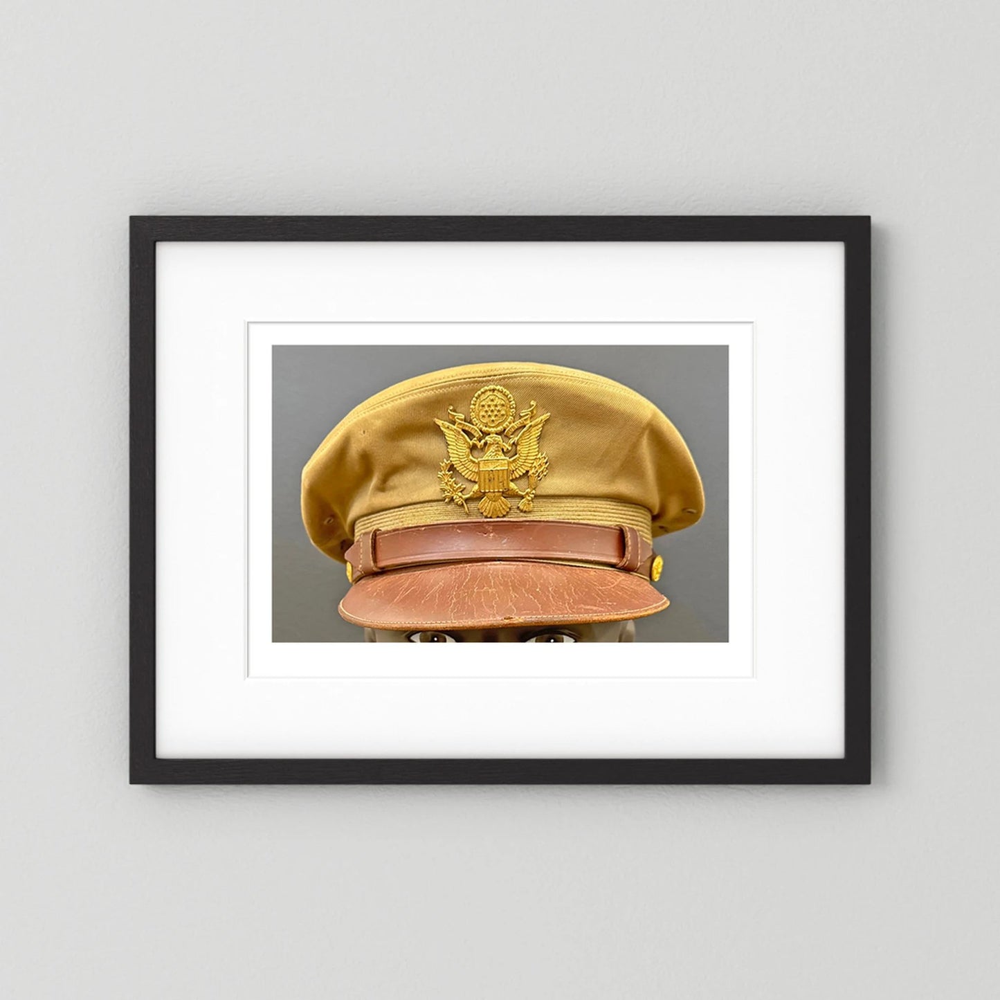 US Army Air Force, USAAF Tropical (light) Crusher Pilot Officer WW2 Visor Cap. Photograph - Art goes to War