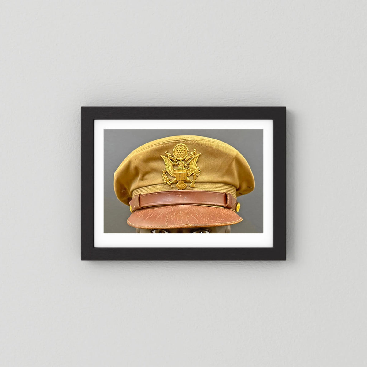 US Army Air Force, USAAF Tropical (light) Crusher Pilot Officer WW2 Visor Cap. Photograph - Art goes to War