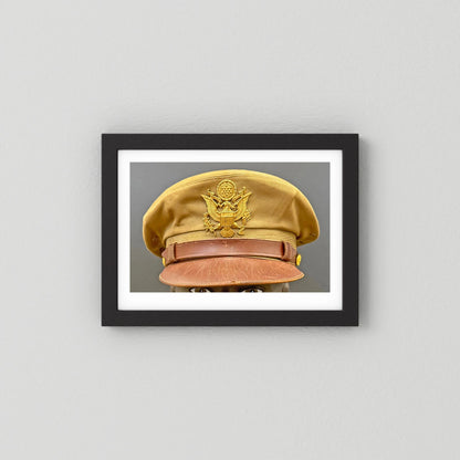 US Army Air Force, USAAF Tropical (light) Crusher Pilot Officer WW2 Visor Cap. Photograph - Art goes to War