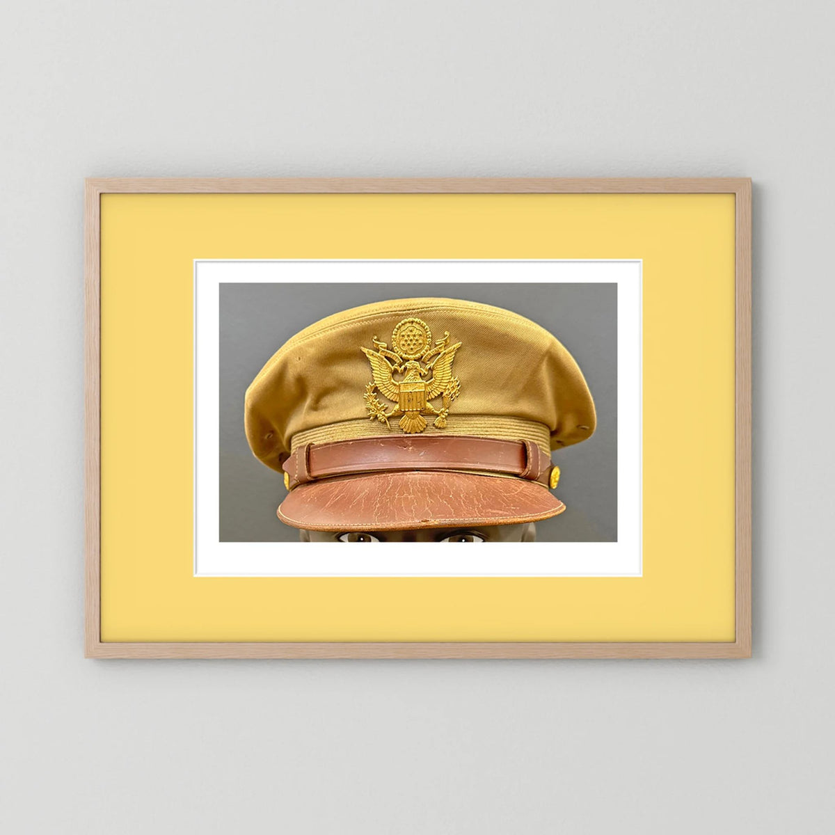 US Army Air Force, USAAF Tropical (light) Crusher Pilot Officer WW2 Visor Cap. Photograph - Art goes to War