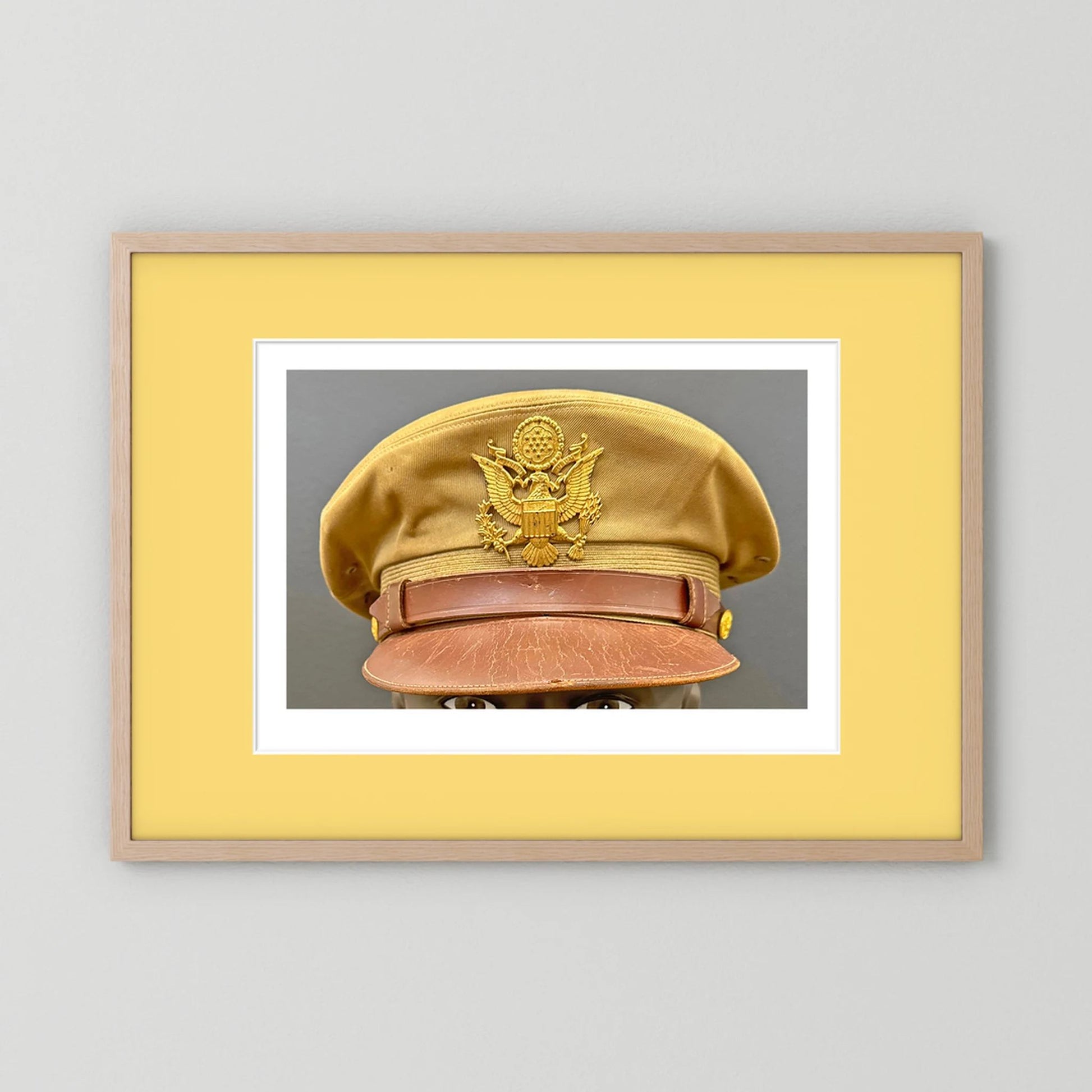 US Army Air Force, USAAF Tropical (light) Crusher Pilot Officer WW2 Visor Cap. Photograph - Art goes to War