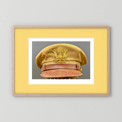 US Army Air Force, USAAF Tropical (light) Crusher Pilot Officer WW2 Visor Cap. Photograph - Art goes to War