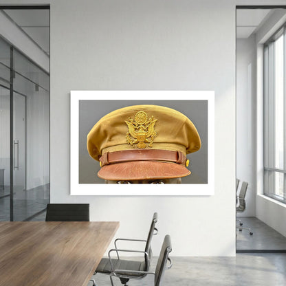 US Army Air Force, USAAF Tropical (light) Crusher Pilot Officer WW2 Visor Cap. Photograph - Art goes to War