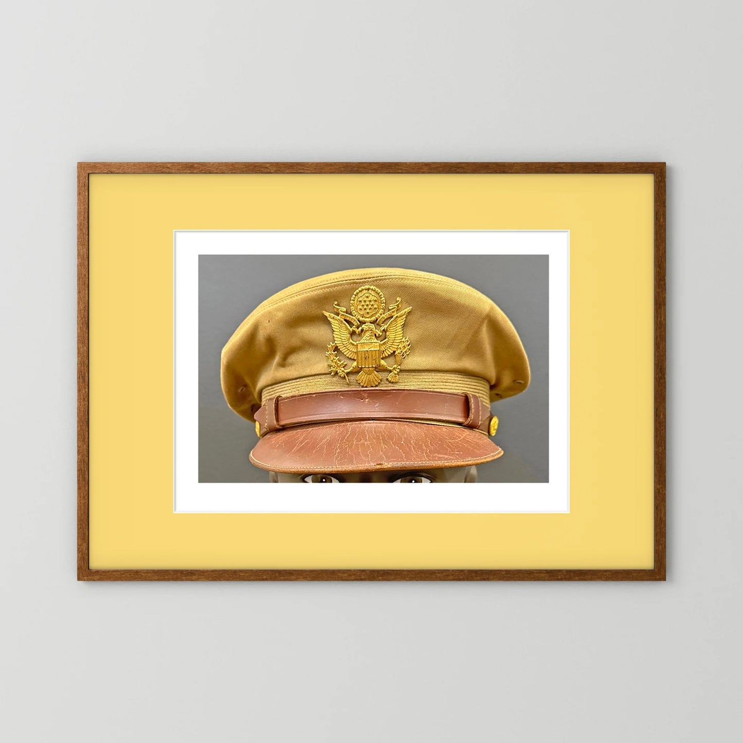 US Army Air Force, USAAF Tropical (light) Crusher Pilot Officer WW2 Visor Cap. Photograph - Art goes to War