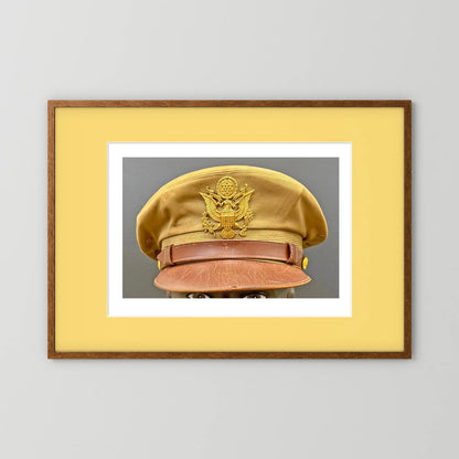 US Army Air Force, USAAF Tropical (light) Crusher Pilot Officer WW2 Visor Cap. Photograph - Art goes to War