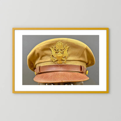 US Army Air Force, USAAF Tropical (light) Crusher Pilot Officer WW2 Visor Cap. Photograph - Art goes to War