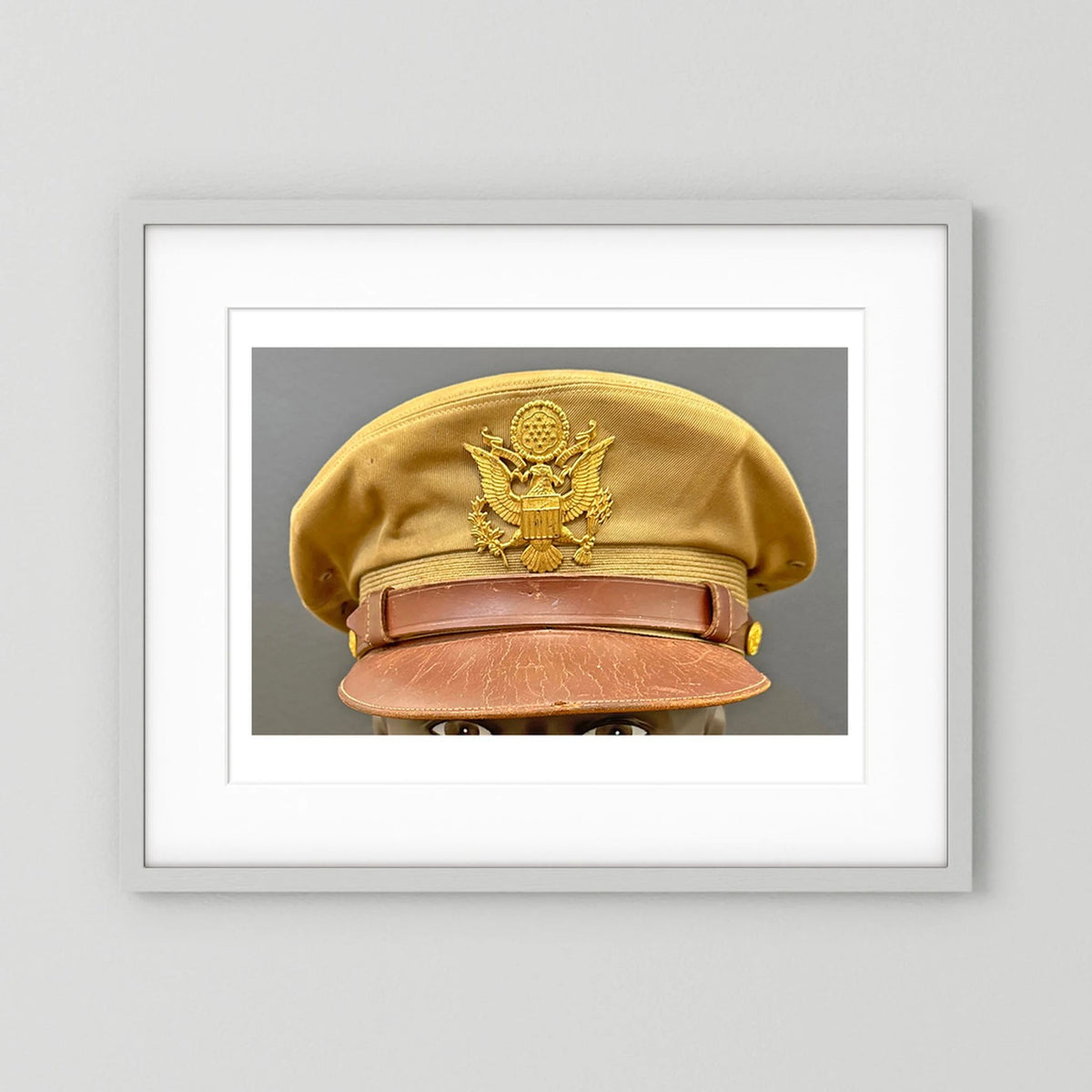 US Army Air Force, USAAF Tropical (light) Crusher Pilot Officer WW2 Visor Cap. Photograph - Art goes to War