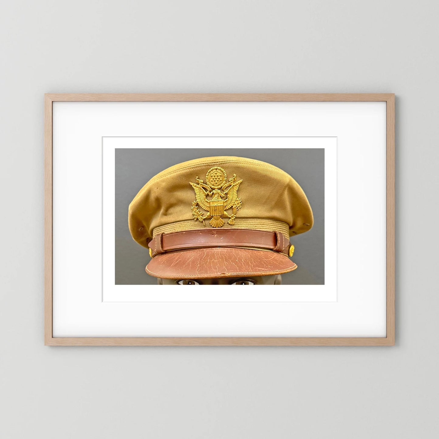US Army Air Force, USAAF Tropical (light) Crusher Pilot Officer WW2 Visor Cap. Photograph - Art goes to War