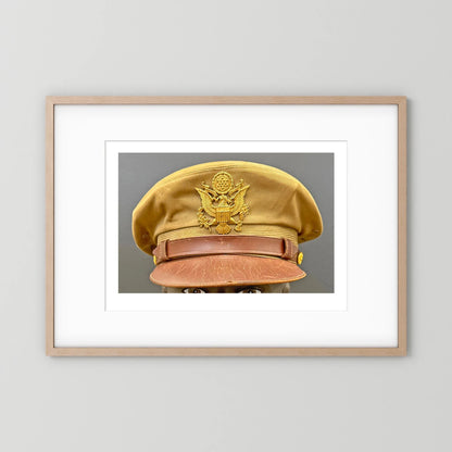 US Army Air Force, USAAF Tropical (light) Crusher Pilot Officer WW2 Visor Cap. Photograph - Art goes to War