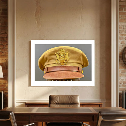 US Army Air Force, USAAF Tropical (light) Crusher Pilot Officer WW2 Visor Cap. Photograph - Art goes to War