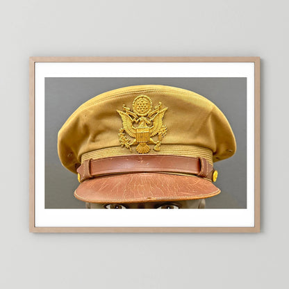 US Army Air Force, USAAF Tropical (light) Crusher Pilot Officer WW2 Visor Cap. Photograph - Art goes to War