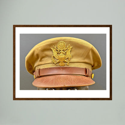 US Army Air Force, USAAF Tropical (light) Crusher Pilot Officer WW2 Visor Cap. Photograph - Art goes to War