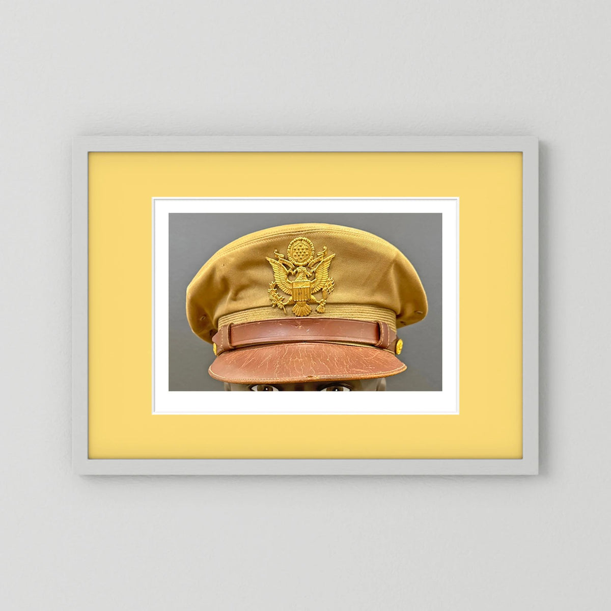 US Army Air Force, USAAF Tropical (light) Crusher Pilot Officer WW2 Visor Cap. Photograph - Art goes to War