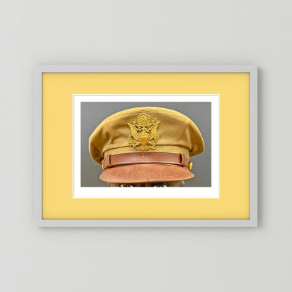 US Army Air Force, USAAF Tropical (light) Crusher Pilot Officer WW2 Visor Cap. Photograph - Art goes to War