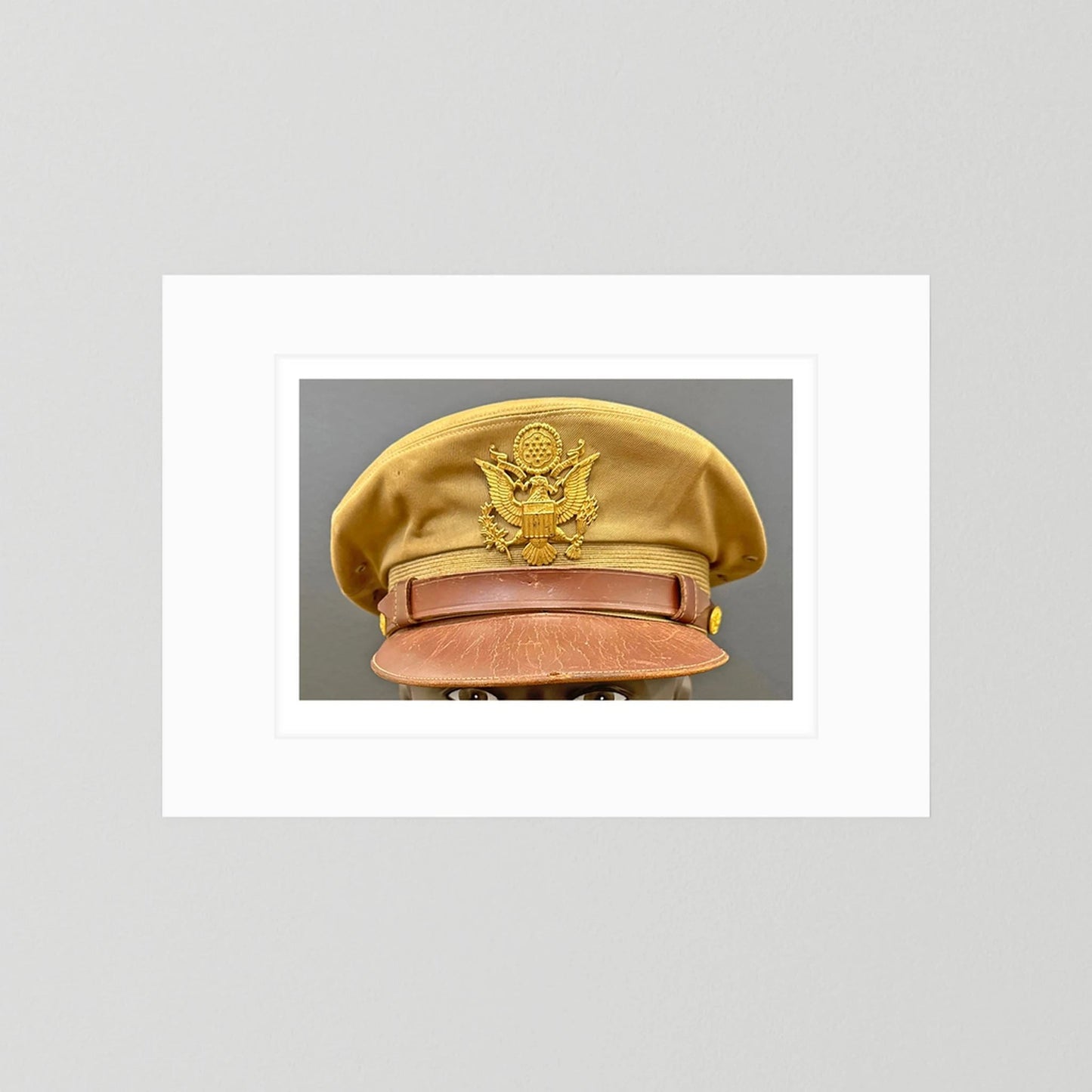 US Army Air Force, USAAF Tropical (light) Crusher Pilot Officer WW2 Visor Cap. Photograph - Art goes to War