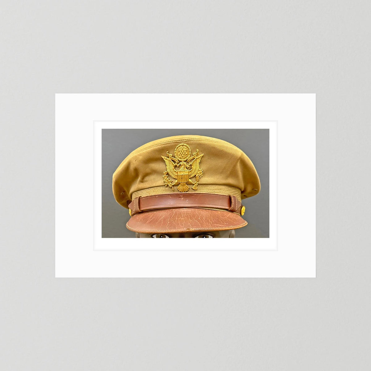 US Army Air Force, USAAF Tropical (light) Crusher Pilot Officer WW2 Visor Cap. Photograph - Art goes to War
