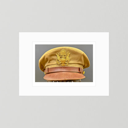 US Army Air Force, USAAF Tropical (light) Crusher Pilot Officer WW2 Visor Cap. Photograph - Art goes to War