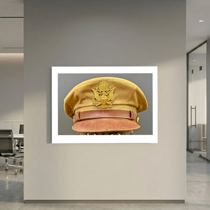 US Army Air Force, USAAF Tropical (light) Crusher Pilot Officer WW2 Visor Cap. Photograph - Art goes to War