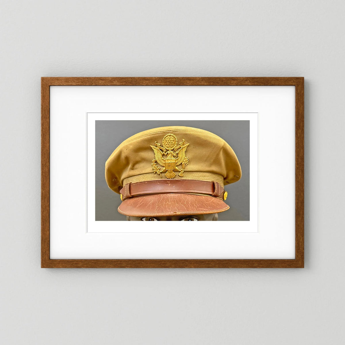 US Army Air Force, USAAF Tropical (light) Crusher Pilot Officer WW2 Visor Cap. Photograph - Art goes to War