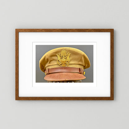 US Army Air Force, USAAF Tropical (light) Crusher Pilot Officer WW2 Visor Cap. Photograph - Art goes to War