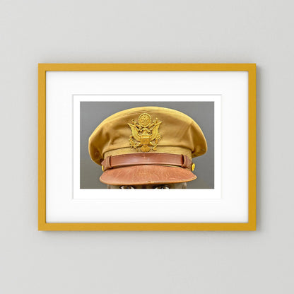 US Army Air Force, USAAF Tropical (light) Crusher Pilot Officer WW2 Visor Cap. Photograph - Art goes to War