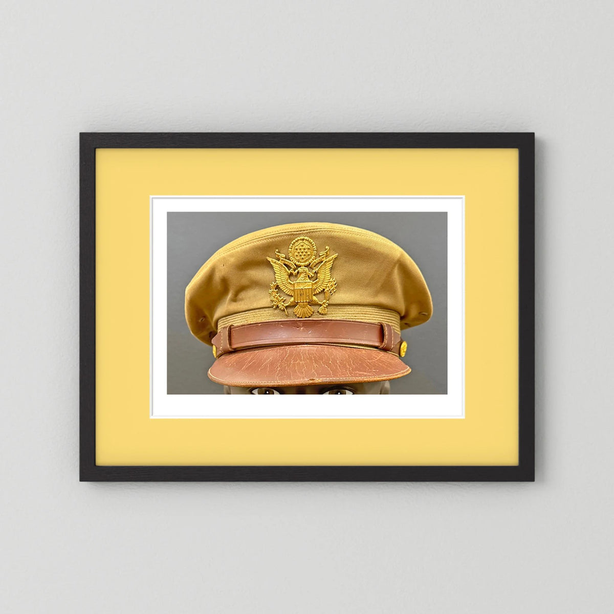 US Army Air Force, USAAF Tropical (light) Crusher Pilot Officer WW2 Visor Cap. Photograph - Art goes to War