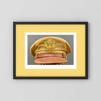 US Army Air Force, USAAF Tropical (light) Crusher Pilot Officer WW2 Visor Cap. Photograph - Art goes to War